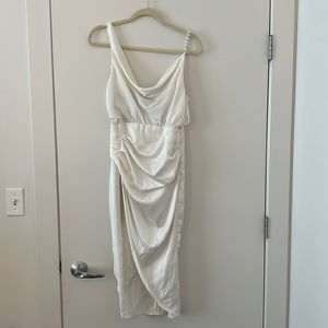 White pearl strap dress